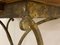 19th French Wooden Bistro Table with Iron Lyre Legs & Top with Drawer 10