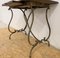 19th French Wooden Bistro Table with Iron Lyre Legs & Top with Drawer 8