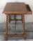 19th Century Spanish Farm Table with Iron Stretchers, Hand Carved Top & Drawer, Image 8