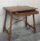 19th Century Spanish Farm Table with Iron Stretchers, Hand Carved Top & Drawer 3
