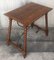 19th Century Spanish Farm Table with Iron Stretchers, Hand Carved Top & Drawer 6