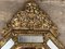 19th Century French Repousse Hexagonal Brass Relief Wall Mirror with Crest 8