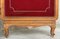 French Red Velvet Three-Panel Screen with Antique Brass Tacks 8