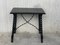 19th Spanish Baroque Side Table with Iron Stretcher & Carved Top in Walnut 3