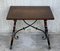 19th Century Spanish Side Table with Hand-Carved Lyre Leg & Iron Stretcher 5