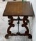 19th Century Spanish Side Table with Hand-Carved Lyre Leg & Iron Stretcher 6