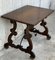 19th Century Spanish Side Table with Hand-Carved Lyre Leg & Iron Stretcher 3