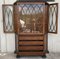 French Art Nouveau Fruitwood Wooden Showcase Vitrine with 4 Drawers 5