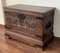 17th Century Spanish Baroque Savoy Hand-Carved Chest Trunk 3