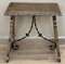 19th Century Spanish Side Table with Hand-Carved Lyre Leg and Iron Stretcher 3