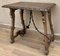 19th Century Spanish Side Table with Hand-Carved Lyre Leg and Iron Stretcher 4