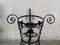 20th Century Black Wrought Iron Painted Adjustable Plant Stands, Set of 2 6