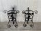 20th Century Black Wrought Iron Painted Adjustable Plant Stands, Set of 2 2