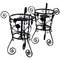 20th Century Black Wrought Iron Painted Adjustable Plant Stands, Set of 2, Image 1