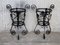 20th Century Black Wrought Iron Painted Adjustable Plant Stands, Set of 2 3