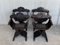 19th Century Carved Walnut Folding Scissors Savonarola Chairs, Set of 4 2