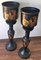 Large Chinoiserie Style Urns or Vases on Pedestals in Glazed Terracotta, Set of 4 2