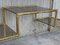 Mid-Century Modern Italian Faux Bamboo Gilt Metal Console with Smoked Glass, Image 8