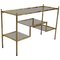 Mid-Century Modern Italian Faux Bamboo Gilt Metal Console with Smoked Glass 1