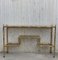 Mid-Century Modern Italian Faux Bamboo Gilt Metal Console with Smoked Glass 2