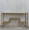 Mid-Century Modern Italian Faux Bamboo Gilt Metal Console with Smoked Glass, Image 2