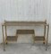 Mid-Century Modern Italian Faux Bamboo Gilt Metal Console with Smoked Glass 4