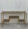 Mid-Century Modern Italian Faux Bamboo Gilt Metal Console with Smoked Glass, Image 4