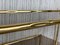 Mid-Century Modern Italian Faux Bamboo Gilt Metal Console with Smoked Glass 11