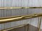 Mid-Century Modern Italian Faux Bamboo Gilt Metal Console with Smoked Glass, Image 11