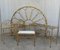 Mid-Century Modern Italian Faux Bamboo Gilt Metal Console with Smoked Glass, Image 14