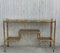 Mid-Century Modern Italian Faux Bamboo Gilt Metal Console with Smoked Glass 3