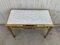 Mid-Century Modern Italian Faux Bamboo Gilt Metal Bench with White Velvet, Image 6