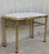 Mid-Century Modern Italian Faux Bamboo Gilt Metal Bench with White Velvet, Image 5