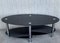 Mid-Century Oval Center Table in Black Glass Tops & Chrome, Image 2
