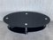 Mid-Century Oval Center Table in Black Glass Tops & Chrome 12