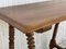 Spanish Baroque Side Table with Wood Stretcher and Carved Top in Walnut 11