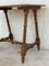 Spanish Baroque Side Table with Wood Stretcher and Carved Top in Walnut 13