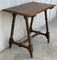 Spanish Baroque Side Table with Wood Stretcher and Carved Top in Walnut 6