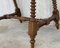 Spanish Baroque Side Table with Wood Stretcher and Carved Top in Walnut 15