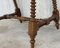 Spanish Baroque Side Table with Wood Stretcher and Carved Top in Walnut, Image 15