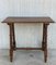 Spanish Baroque Side Table with Wood Stretcher and Carved Top in Walnut 4