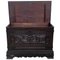 19th Spanish Baroque Walnut Trunk with Handcarved Decoration 1