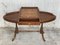 20th Century Regency Style Oval Walnut Chess Game Table with 2 Drawers 7
