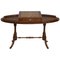 20th Century Regency Style Oval Walnut Chess Game Table with 2 Drawers 1