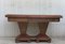 Art Deco Square & Extendable Burl Walnut Dining Table with 2 Pedestals 4