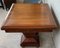 Art Deco Square & Extendable Burl Walnut Dining Table with 2 Pedestals 6