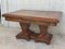 Art Deco Square & Extendable Burl Walnut Dining Table with 2 Pedestals 5