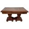 Art Deco Square & Extendable Burl Walnut Dining Table with 2 Pedestals 1