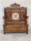 Banco de madera de nogal tallada estilo renacentista del siglo XIX, Imagen 2