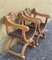 19th Century Carved Walnut Leather Savonarola Chairs, Set of 2 4